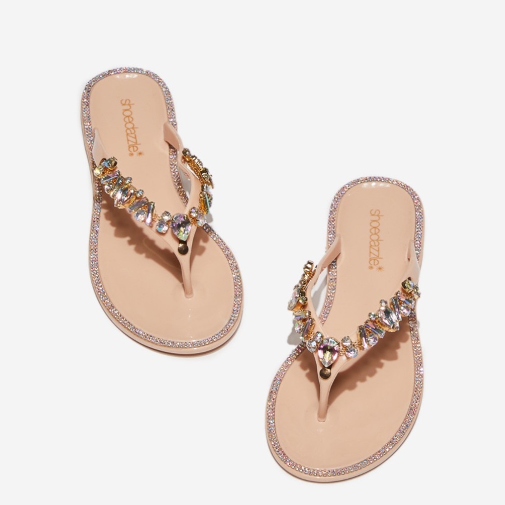 SOLD - Nude Jeweled Sandals